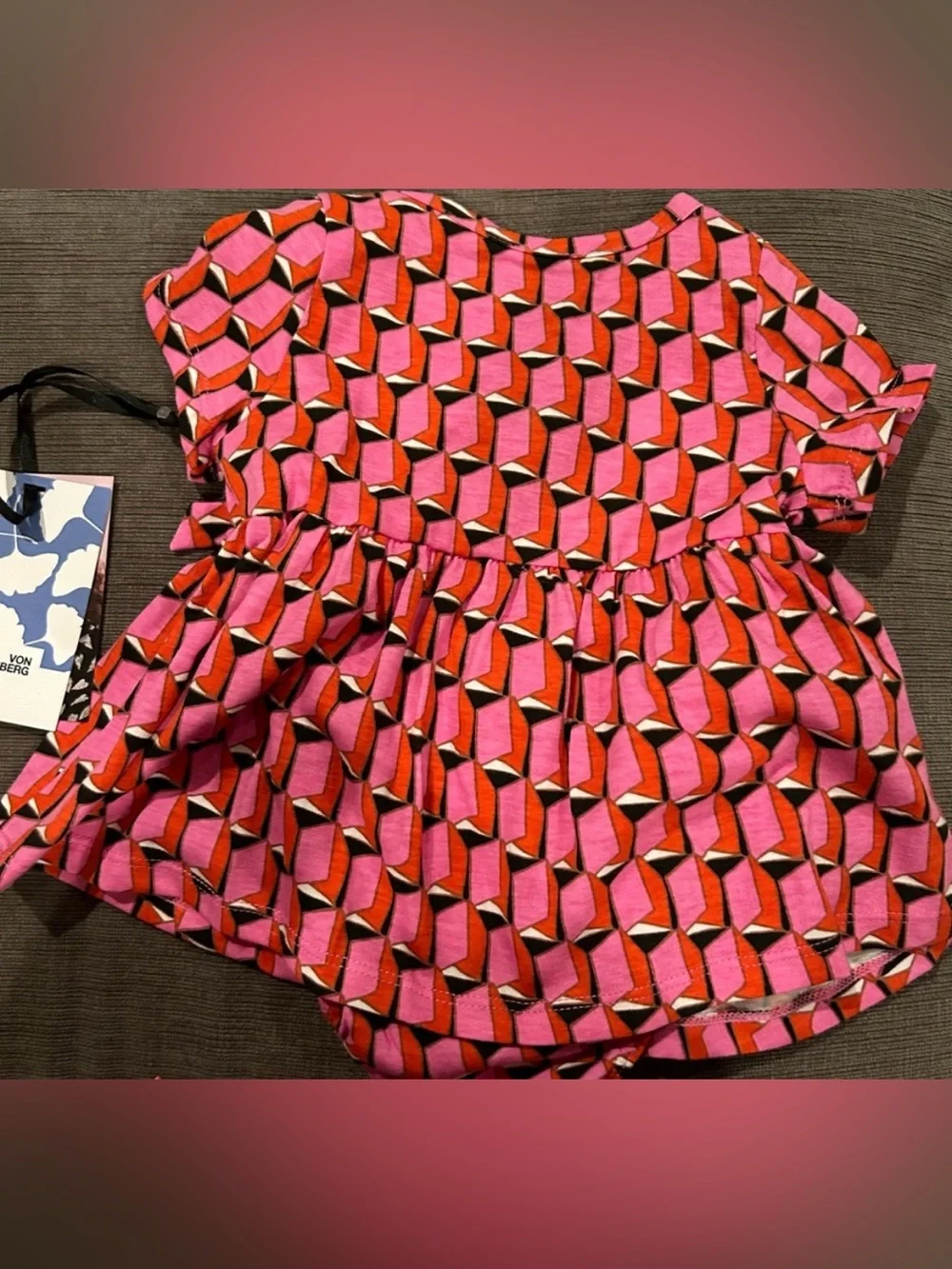 Diane von Furstenberg for Target Baby Dress Set Pink Geo 0-3M NWT